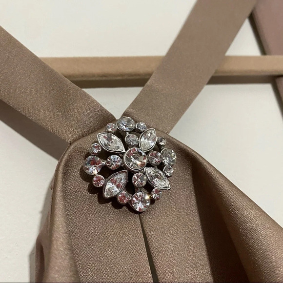 NWT David’s Bridals Tan/ Latte Gown Braids-maid - Picture 8 of 11